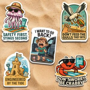 DTSFG Beach Humor Sticker Pack (2025 Edition)
