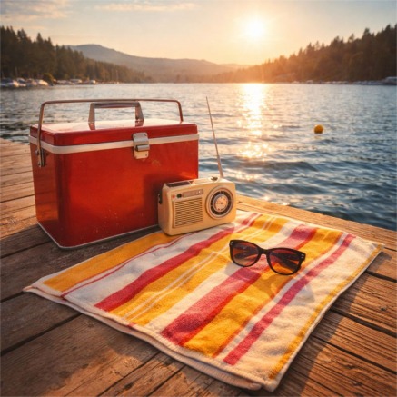 Lakeside summer vibes with vintage details
