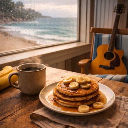 Rainy morning at the beach kitchen