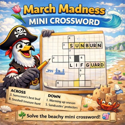 Beachy crossword adventure with Gulliver