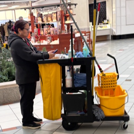 The Mop Cart Philosopher of the Mall