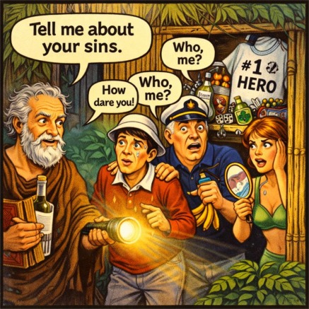 Diogenes questions the castaways' sins