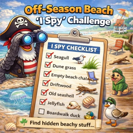 Off-season beach treasure hunt