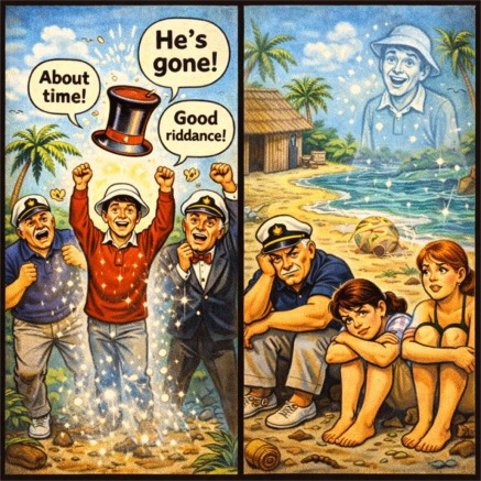 Gilligan's disappearance and nostalgic reunion