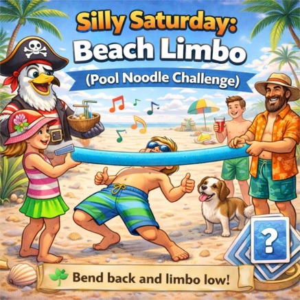 Silly Saturday beach limbo fun
