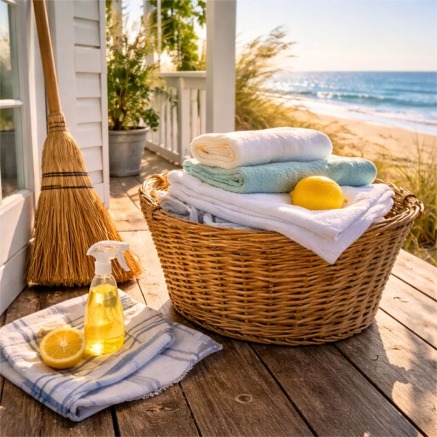 Seaside porch with fresh laundry