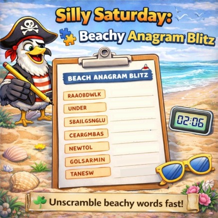 Silly Saturday beach puzzle fun