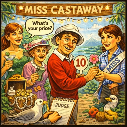 Miss Castaway beauty contest on the island