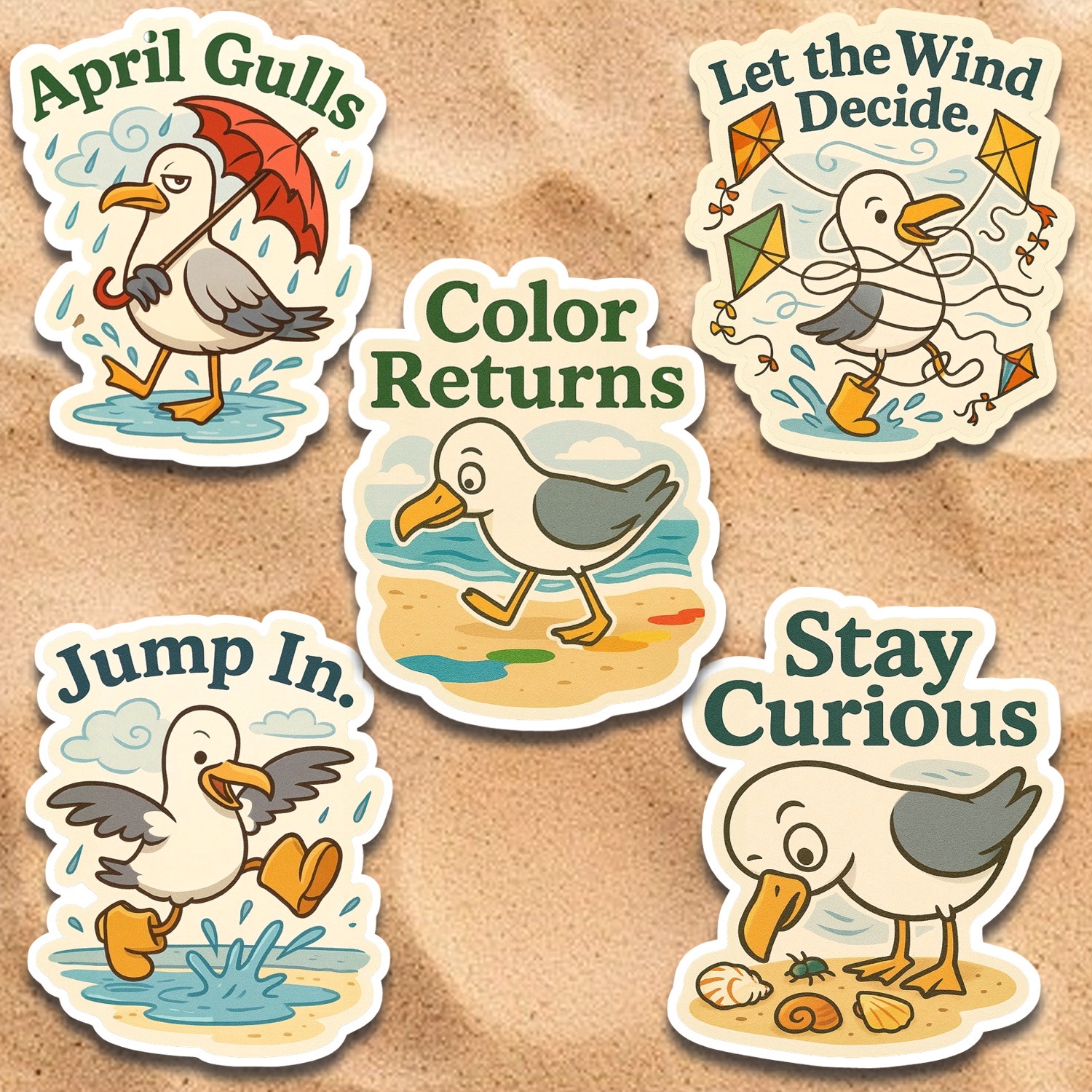 DTSFG: Spring-Gull Sticker Pack